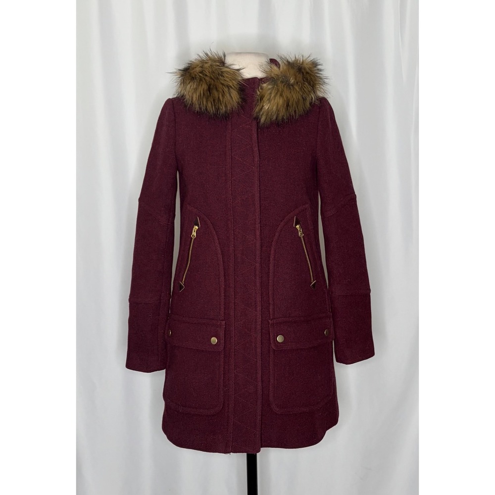 J.Crew J. CREW Chateau Parka Italian Wool Stadium Cloth Nello Gori Size 00 - Picture 3 of 16